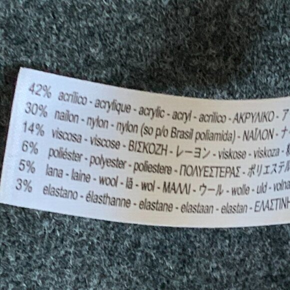 Zara Wool Blend Oversize Tunic Top/Poncho Sz M Charcoal Gray 126D - Picture 7 of 10